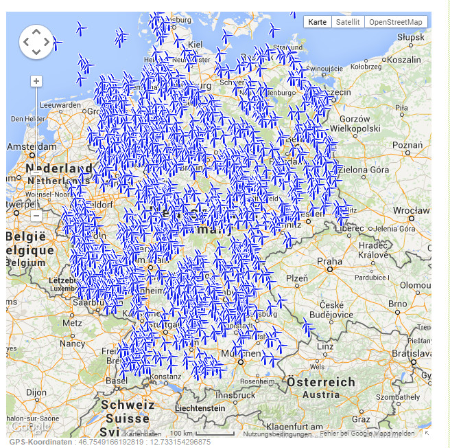 Windkraftanlagen Deutschland Karte
